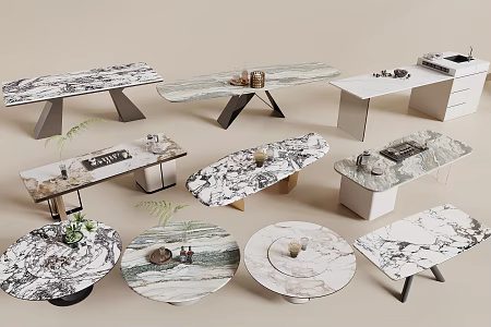 Modern Dining Table Marble Dining Table Rock Board Dining Table Large Board Table Round Dining Table Shaped Dining Table 3d model