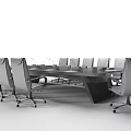 Modern Conference Table With Multiple Office Chairs In Contemporary Office Setting 3d model