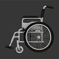 Black Mobility Wheelchair With Metal Frame And Armrests Support
