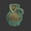 Vintage Rustic Brown Clay Jug Featuring Broken Spout And Handle 3d model