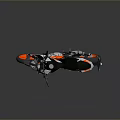 Sport Black Motorcycle With Red Alloy Wheels Streamlined Body And Comfortable Seat