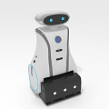 Modern White and Gray Robot With Blue Eyes And Interactive Design Features 3d model