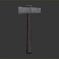 Durable Axe Tool With Metal Head And Wooden Handle In Gray Background