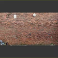 Red Brick Wall Model Scene With Bottom Debris And White Ground Lines 3d model