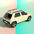 Hyundai Modern Cream Compact SUV with Roof Rack and LED Headlights