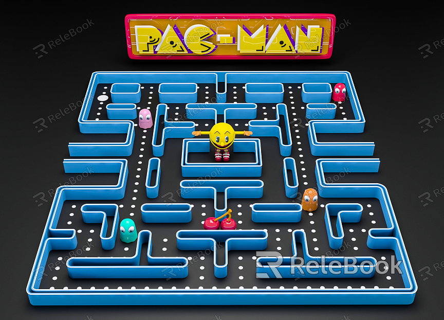 Modern game machine Pac-Man character cartoon model