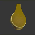 Modern Vase Shaped Sculpture Carving With Brown Spiral Patterned Body And White Base