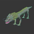 Mythical Dragon 3D Model With White Scales Yellow Claws And Red Details