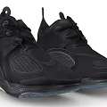 Black Modern Athletic Shoes With Breathable Mesh And Cushioned Sole Design