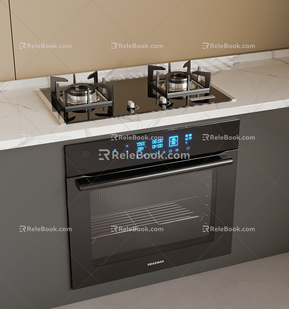 Gas stove disinfection cabinet stove integrated stove 3d model