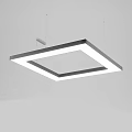 Modern Minimalist Square Ceiling Chandelier With White Light And Black Frame Design