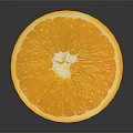 Fresh Juicy Sliced Orange Half With Bright Pulp On Dark Background