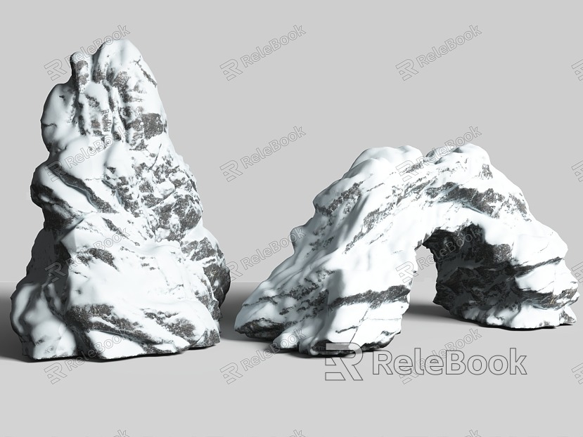 stone rock snow rock snow mountain stone snow snow stone model