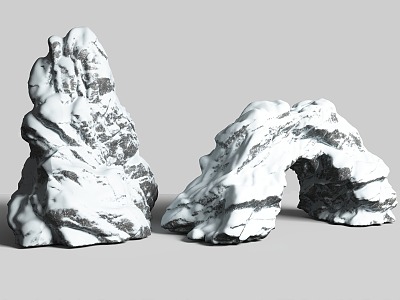 stone rock snow rock snow mountain stone snow stone model