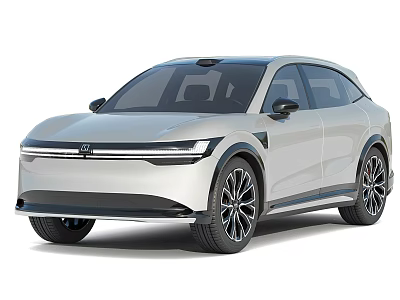 Silver Modern Electric SUV with Sleek Exterior LED Headlights and Black Alloy Wheels 3d model