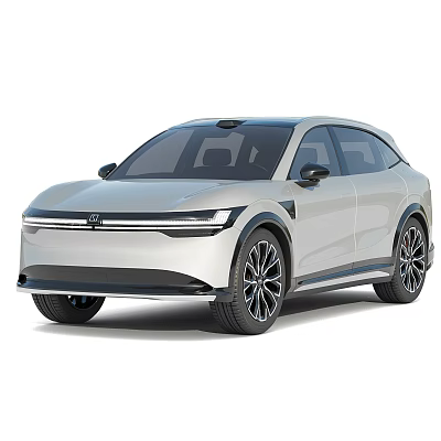 Silver Modern Electric SUV with Sleek Exterior LED Headlights and Black Alloy Wheels 3d model