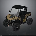 Brown And Black UTV With Open Top Large Tires For Off Road Use