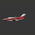 Red And White Small Jet With Silver Wings On Gray Background With Reflection 3d model