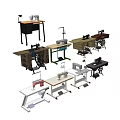 Modern Sewing Machine Equipment Old-fashioned Sewing Machine 3d model