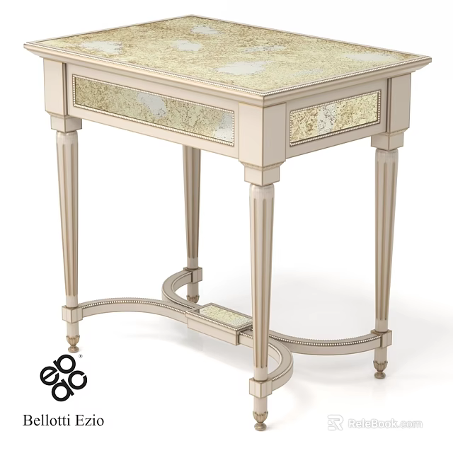Elegant Classic Dining Table With Carved Legs And Decorative Inlay Design 3d model 