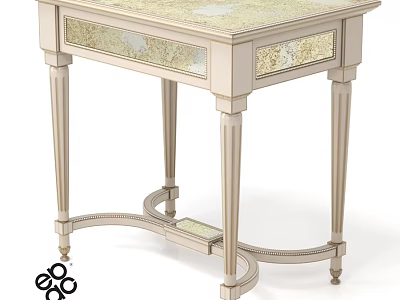 Elegant Classic Dining Table With Carved Legs And Decorative Inlay Design 3d model