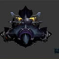 Mystical Dark Hooded Character With Purple Robe And Glowing Magic Lantern Design
