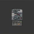 Detailed Industrial Control Panel With Various Buttons Knobs Gauges And Indicator Lights