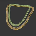 Elegant Crystal Chandelier Featuring Gold Double Row Chain With Reflective Effect On Dark Background