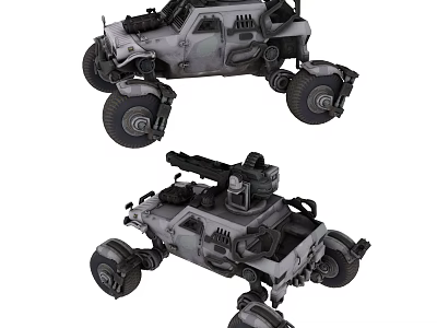 Armored Multi Wheeled Utility Vehicle With Weapon System And Rugged Design 3d model