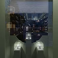 Elegant Jewelry Store Interior With Glass Display Cases Necklace On Display And Floral Decor