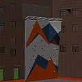 Outdoor Sports Equipment Colorful Climbing Wall On Building Exterior Wall