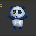 3D Cartoon Panda Character With Open Arms and Smiling Face on Gray Background