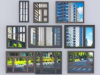 swing door glass door medium door floor to ceiling window glass window sliding door 3d model