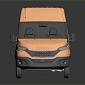 Light Pink Cargo Van With Modern Exterior Design And Reflective Finish