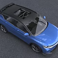 Blue Modern SUV With Sporty Exterior LED Headlights And Alloy Wheels