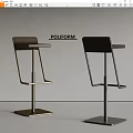 POLIFORM Modern Bar Stools With Sleek Contemporary Design And Black Brown Finishes