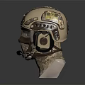 Durable Tactical Military Helmet With Face Shield Earmuffs And Camouflage Pattern