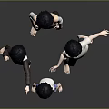 Four 3D Characters In Various Sizes With Simple Clothing And Standing Poses On Gray Background