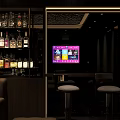 Luxurious KTV Interior With Leather Sofa Mirrored Walls And Decorative Ceiling Design