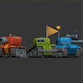 Modern Tank Cartoon Tank Vehicle Game Vehicle 3d model