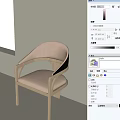 Modern Single Armchair With Wooden Frame Beige Cushion And Black Backrest