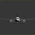 Shiny White Airplane Model With Blue Tail And MO-21 Bio Markings On Glossy Surface