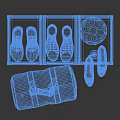 Modern Clothes Storage With White Black Shelves Shoes Bag And Soccer Ball