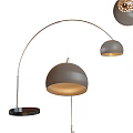 Modern Arched Floor Lamp With Two Gray Shades Black Base And Warm Light