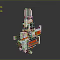 Pixelated Multi Layered Storage Organizer With Colorful Compartments For Household Use