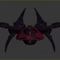 Futuristic Cosmic Spaceship Design With Purple Pink Exterior And Multi Wing Structure