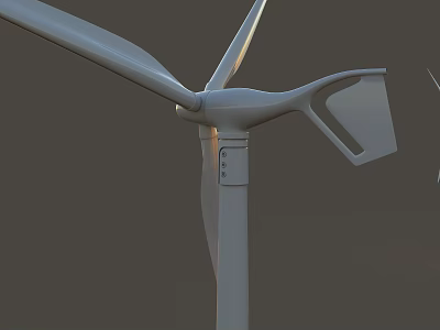Sleek Wind Turbine Components With Aerodynamic Rotor Blades And Hub Structure 3d model