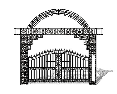 European-style iron gate 3d model