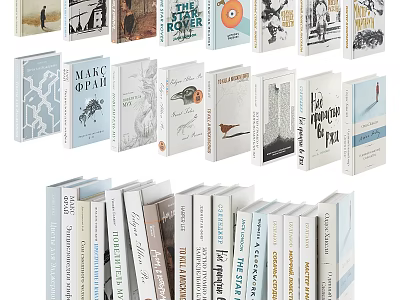 Assorted Books And Magazines With Diverse Cover Designs And Various Literary Themes Arranged Neatly 3d model