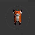 Low Poly Fox Design With Orange White Geometric Body And Digital Art Style